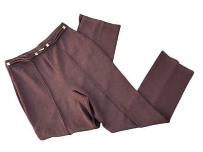 Vintage ST. JOHN MARIE GRAY Brown Knit Logo Slacks Sweater Pants Old Money 8