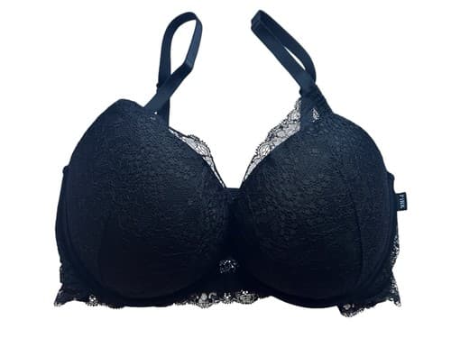 Date Super Push Up Black Ruffle Lace Victorias Secret Bra Lingerie 32DD Bralette