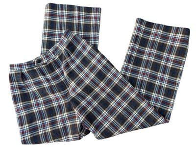 VINTAGE 1970’s PLAID TWEED FLARE LEG PANTS SLACKS HIGH WAIST BOHO PREP ACADEMIA