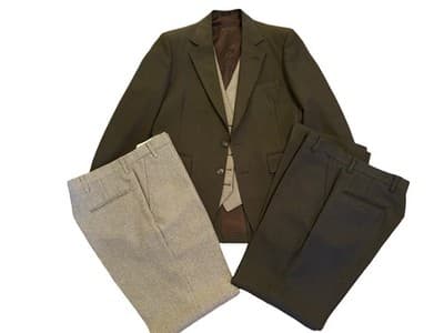 38 Vintage 1970’s 4 Piece Men’s Pimp Leisure Suit Vest Jacket Pants Knit Brown