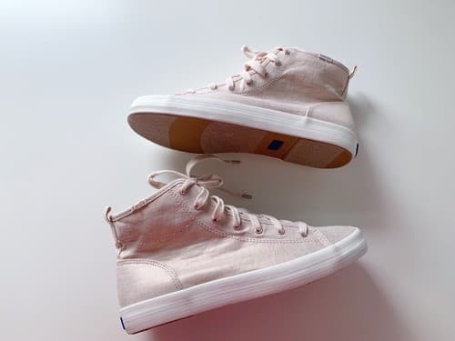 Keds 7 High Top Pale Gold Blush Metallic Booties Boots Tennis Shoe Sneakers NEW