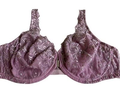 Amoureuse Embroidery Unlined Full Coverage Underwire Bra 48B Purple Lavender
