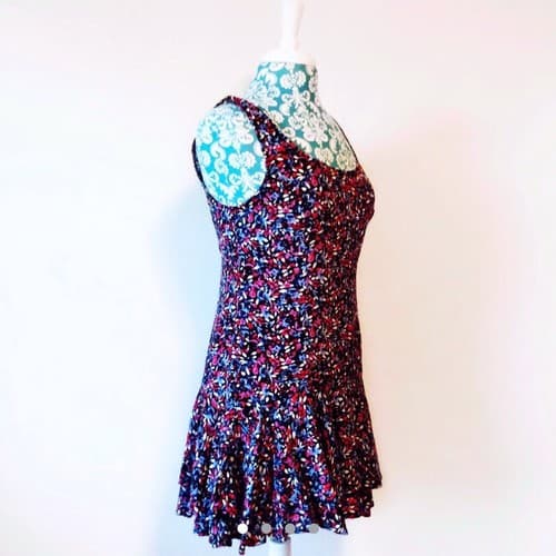 Free People Long Top Zip Back Soft Fabric 8 Boho Bohemian Peplum Ruffle Tank