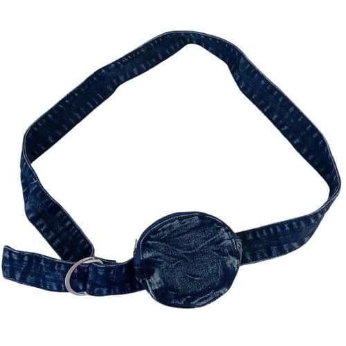 Vintage Acid Washed Denim Blue Jean Fanny Pack Coin Purse Pouch Adjustable Belt