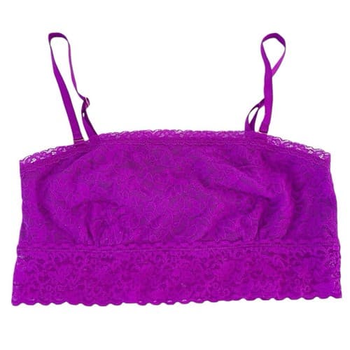 Victorias Secret Bralette Top Purple Lace Bandeau Crop Top Lingerie