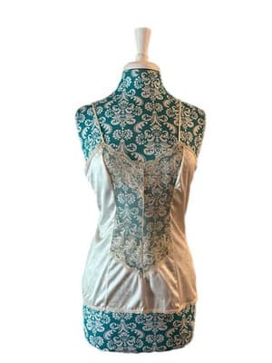 Vintage Camisole Women’s Sheer Lace Coquette Fairycore Slip Top Beige Cream