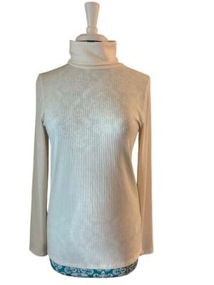 Madewell NWT Size Large Turtleneck Top Cream Blouse Layering Shirt Fall Winter