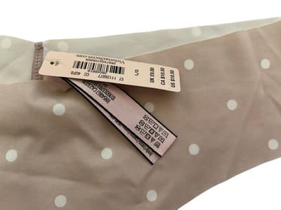 L Victorias Secret New NWT Thong Panty Nude Polka Dot Pantie Underwear Lingerie