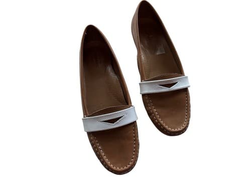 Sebago Meriden Penny Loafers Camel White Brown Handcrafted 9.5 Old Money Shoes