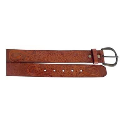Fossil Brown Belt Small Women Thick Fall Bohemian Prairie Peasant Hippie FLORAL