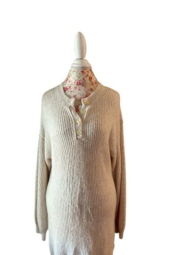 American Eagle Sweater Dress NWT Large Fall Winter Cream Beige Slouch $60
