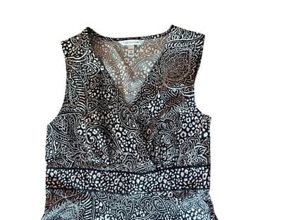 Christopher & Banks Black Stretch Dress Cotton Size 12 Career Elegant