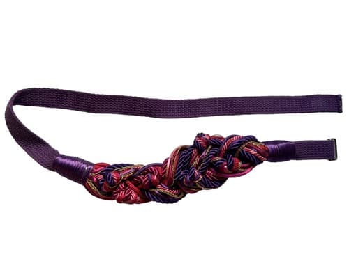 Vintage Silk Rope Belt Purple Pink Romantic 1980’s Baroque Gold Avant Garde