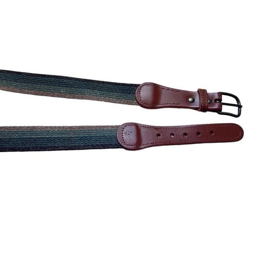 Vintage Genuine Leather Cloth Boho Belt Fall Green Brown Earth Colors Collegiate