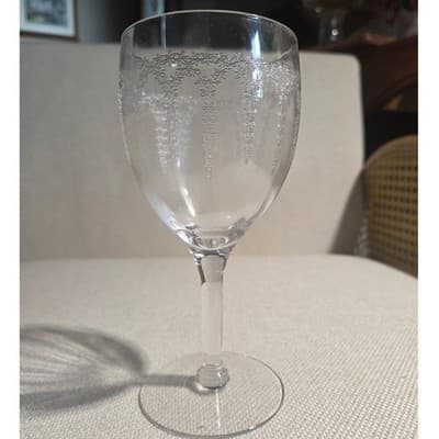 Set of 12 Vintage 1920s Fry Glass DE103 Etched Crystal Wine Goblets Stems 7761