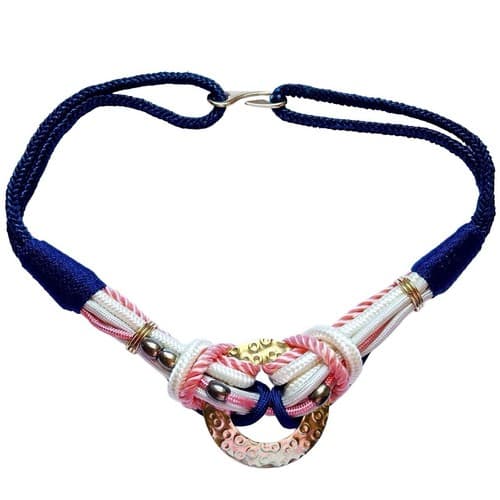 Vintage Silk Rope Belt Blue Pink Romantic 1980’s Baroque Gold Avant Garde