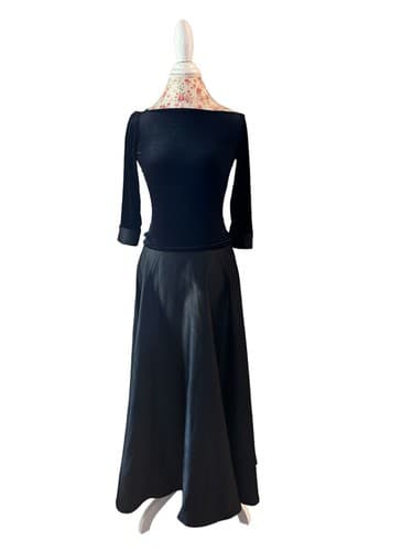 Tadashi 2 Petite Dress Black Velvet & Satin Vintage Neiman Marcus Avant Garde