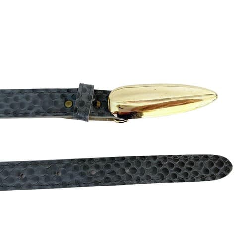 Vintage 1980’s Snakeskin Look Belt Gray Gold Skinny Boho Dagger Prairie Fall