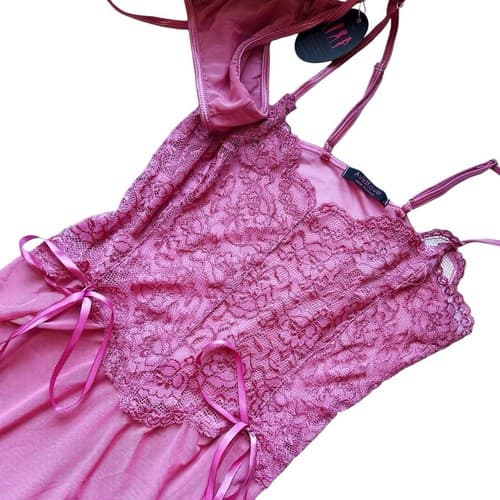 Small Avid Love Nighty Nightgown Lingerie Sleep Wear Panty Matching Set NWT