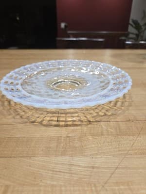 RARE FENTON 1933 Open Edge French Opalescent Chop Plate Ice Blue