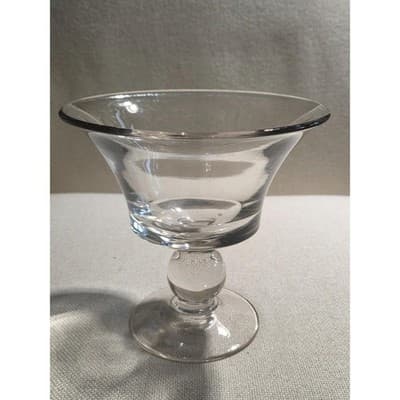 Simon Pearce Hartland Style Handblown Pedestal Compote Bowl 7" Manganese Glow