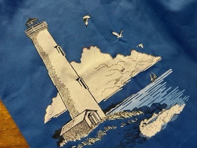 Vintage COASTAL LIGHTHOUSE SEAGULL BIRD Wrap Skirt Cottage Core Fisherman Beach