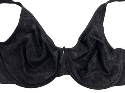 38D Black Floral Lace Wacoal Bra VOLUP LINGERIE Coquette Sexy