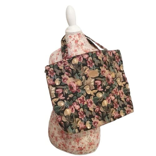 Vintage Sasson Large Floral Tote 1990’s Grunge Boho Prairie Peasant Slouch Bag
