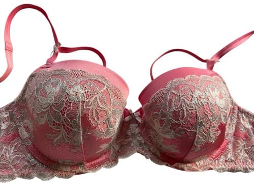 Dream Angel Lined Demi 36D Victorias Secret Stunning PEACH CORAL Volup Blush Bra