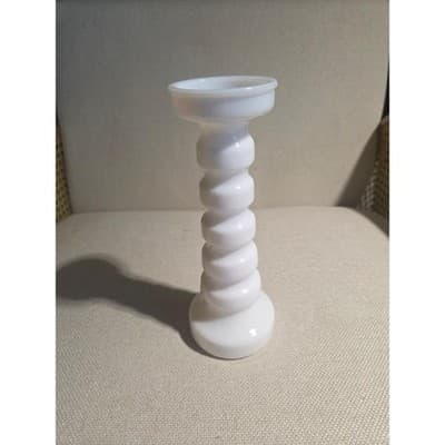 Vintage Anchor Hocking Milk Glass Bud Vase Stars and Bars Pattern 9" White