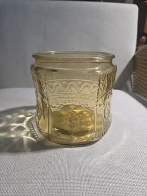 Vintage 1930s Federal Glass Madrid Amber Cookie Jar Base Only Read Description