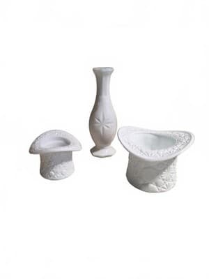 Choice of 5 Vintage Fenton White Milk Glass Top Hats 2 Sizes Bud Vase