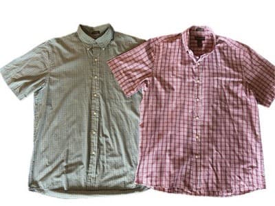 2 Size Large Saddlebred Men’s Plaid Summer Shirts Red Green Blue Yellow Spring