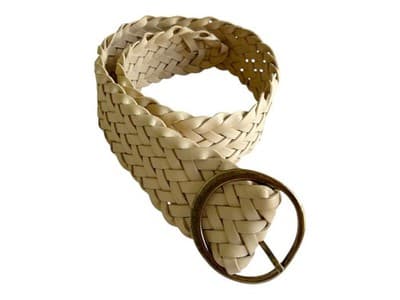Vintage Y2K Cream Extra Wide Braided Slouch Grunge Belt Boho Prairie Peasant