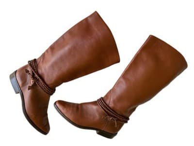 Vintage Brown Leather Equestrian Boots Women’s 8.5 Boho Prairie Slouch Coachella