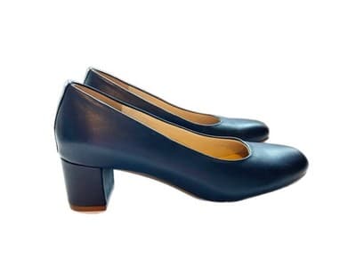 TROTTERS BLUE LEATHER MINIMALIST MARY JANE COQUETTE SHOES KITTEN HEELS 7N NARROW