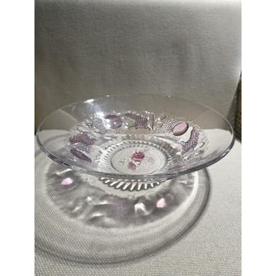 VTG Westmoreland Della Robbia Flashed Glass 12" Belled Bowl Fruit Centerpiece