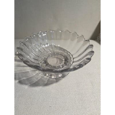 Antique EAPG Clear Glass Serving Bowl Patented Nov 8 1870 Scalloped Ribbed 8"