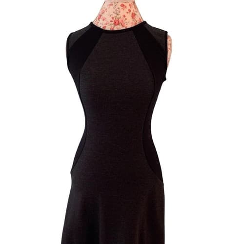 Michael Kors Black And Gray Dress 4 Logo Zipper Sheath Elegant Sexy Classic