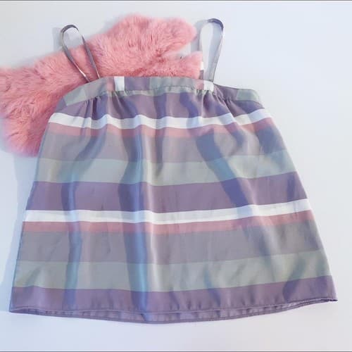 Vintage Women’s Tank Top By Sasson 1980’s Lavender Babydoll Camisole Retro Crop