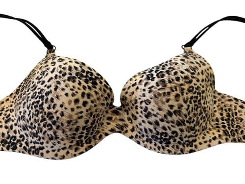 34B Black Wacoal Bra Bralette Fall Winter Glam Sexy Cheetah Leopard Print