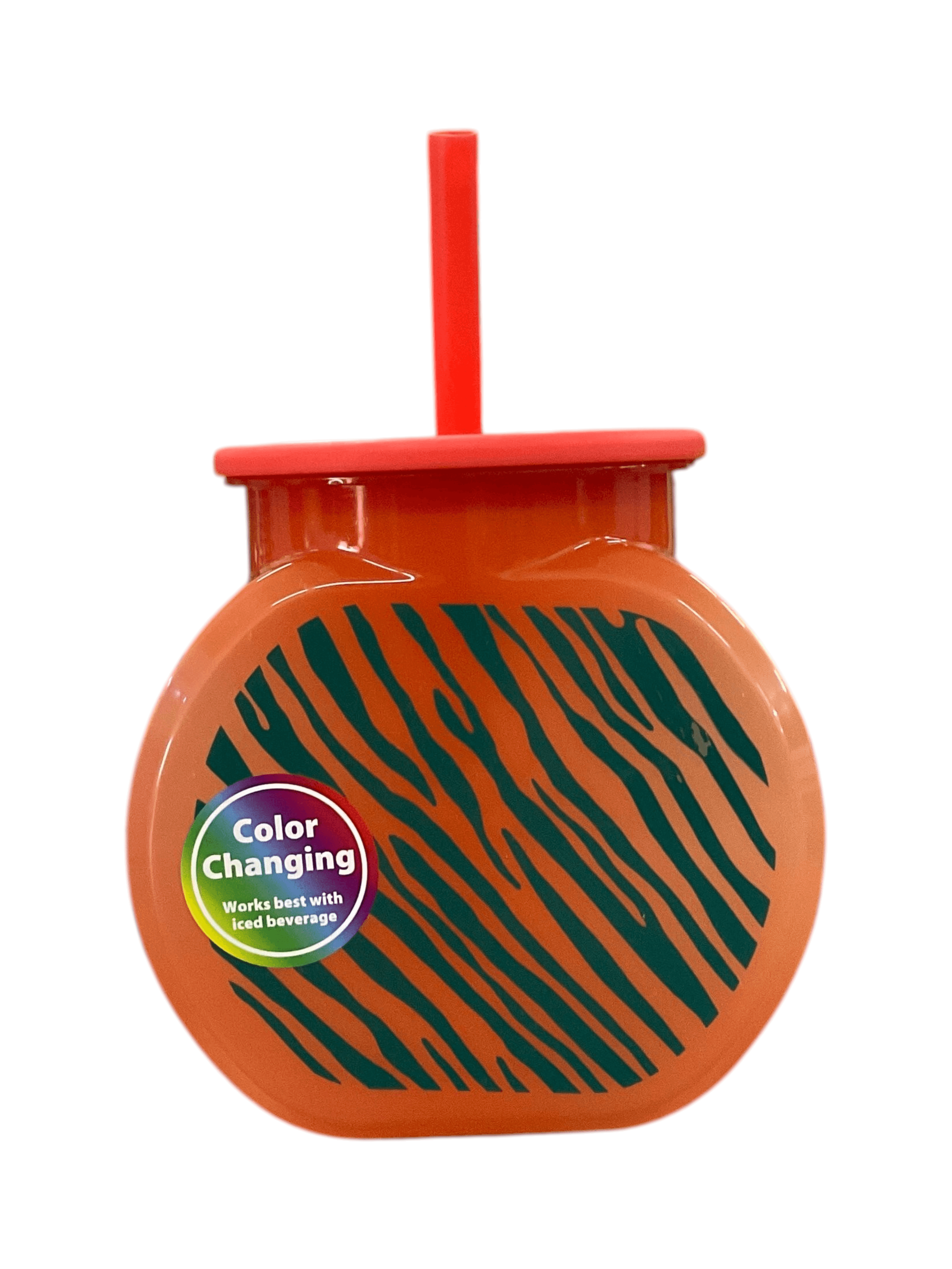 Color Changing Zebra Print Tumbler with Straw