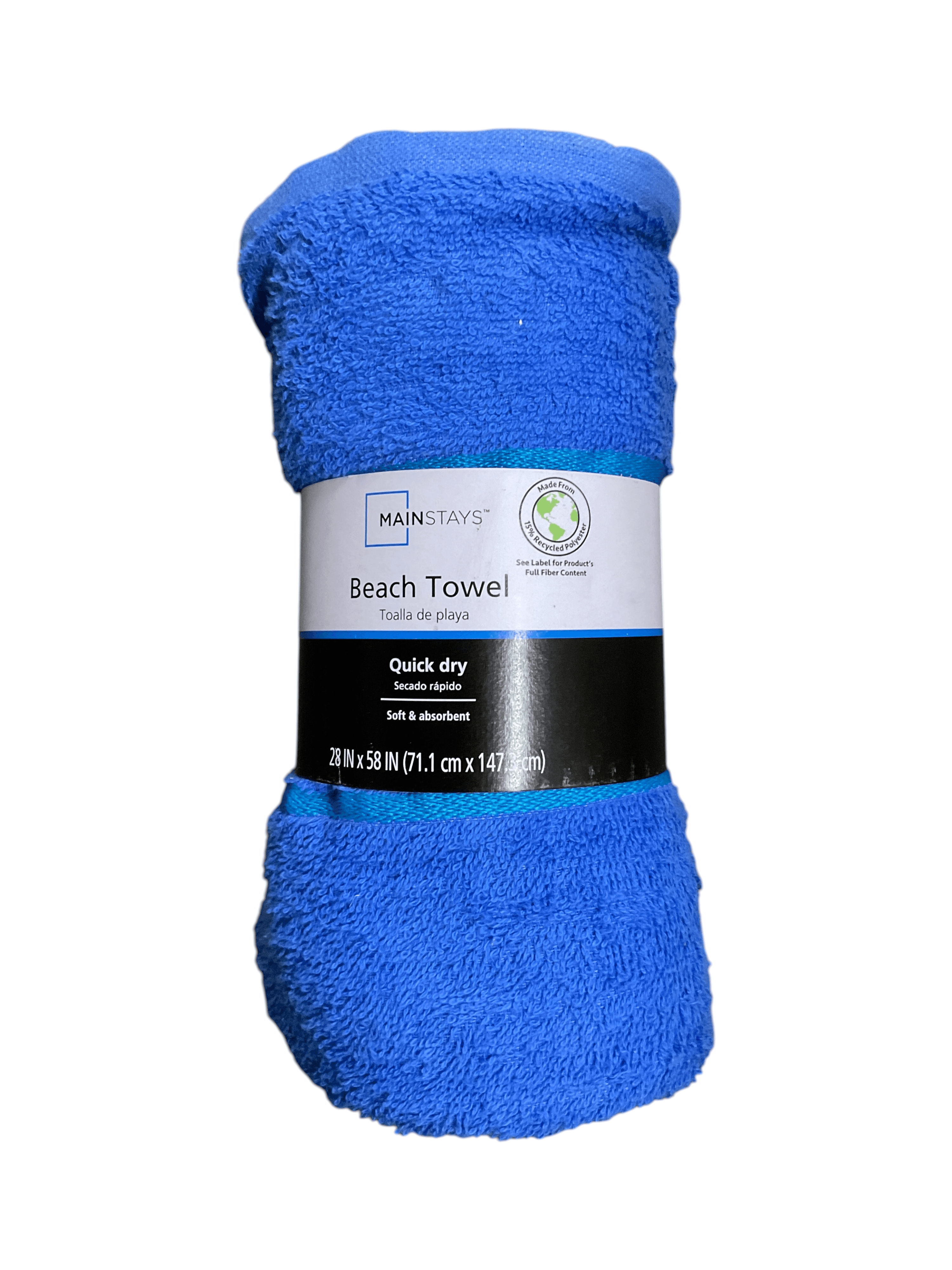 Mainstays Quick Dry Beach Towel 28x58 Blue