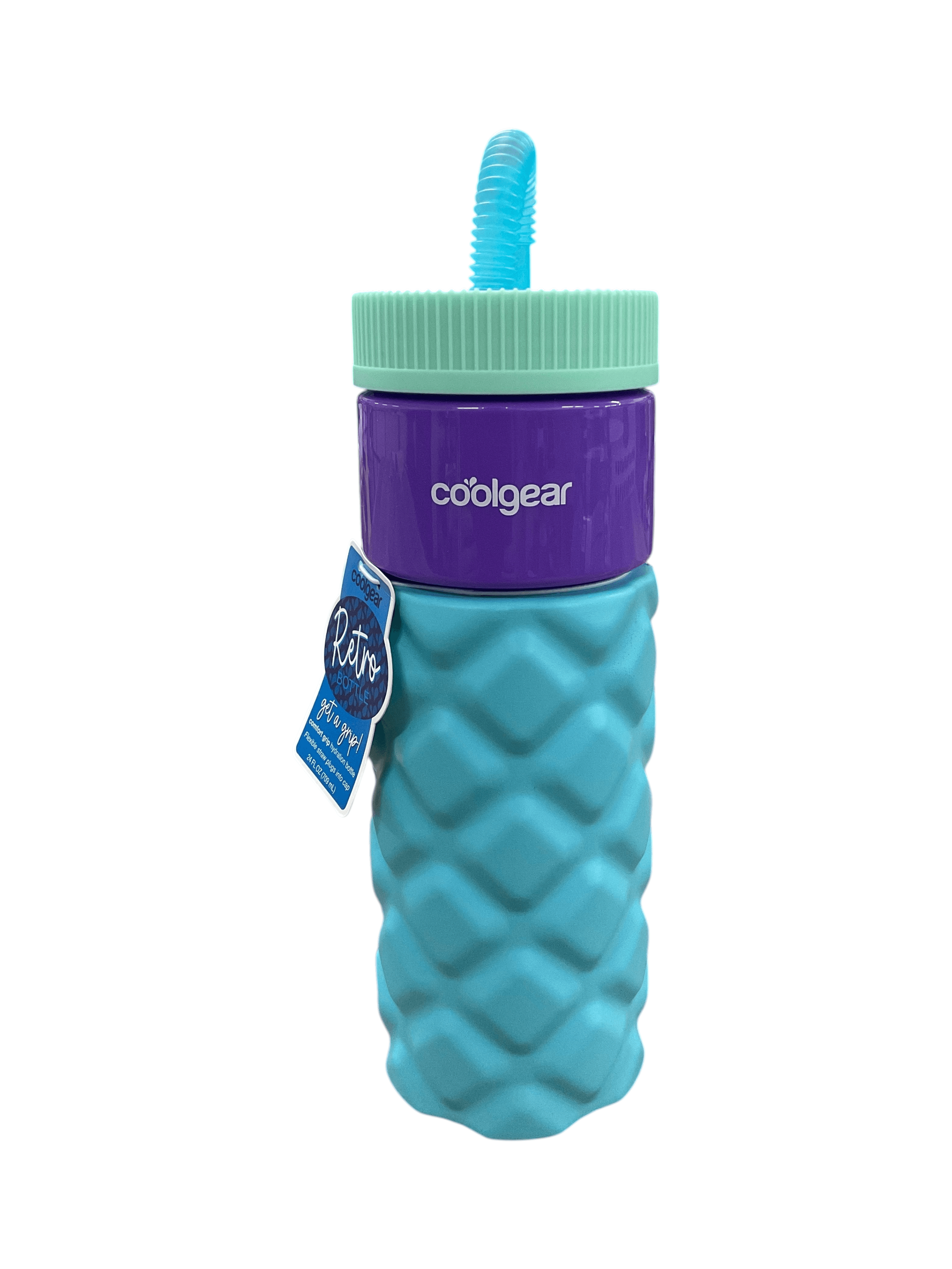 Cool Gear Retro Water Bottle with Straw 16oz