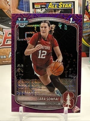 2025-26 1st Bowman Chrome #BCP-44 - Lara Somfai - Fuchsia MOJO REFRACTOR #d /299