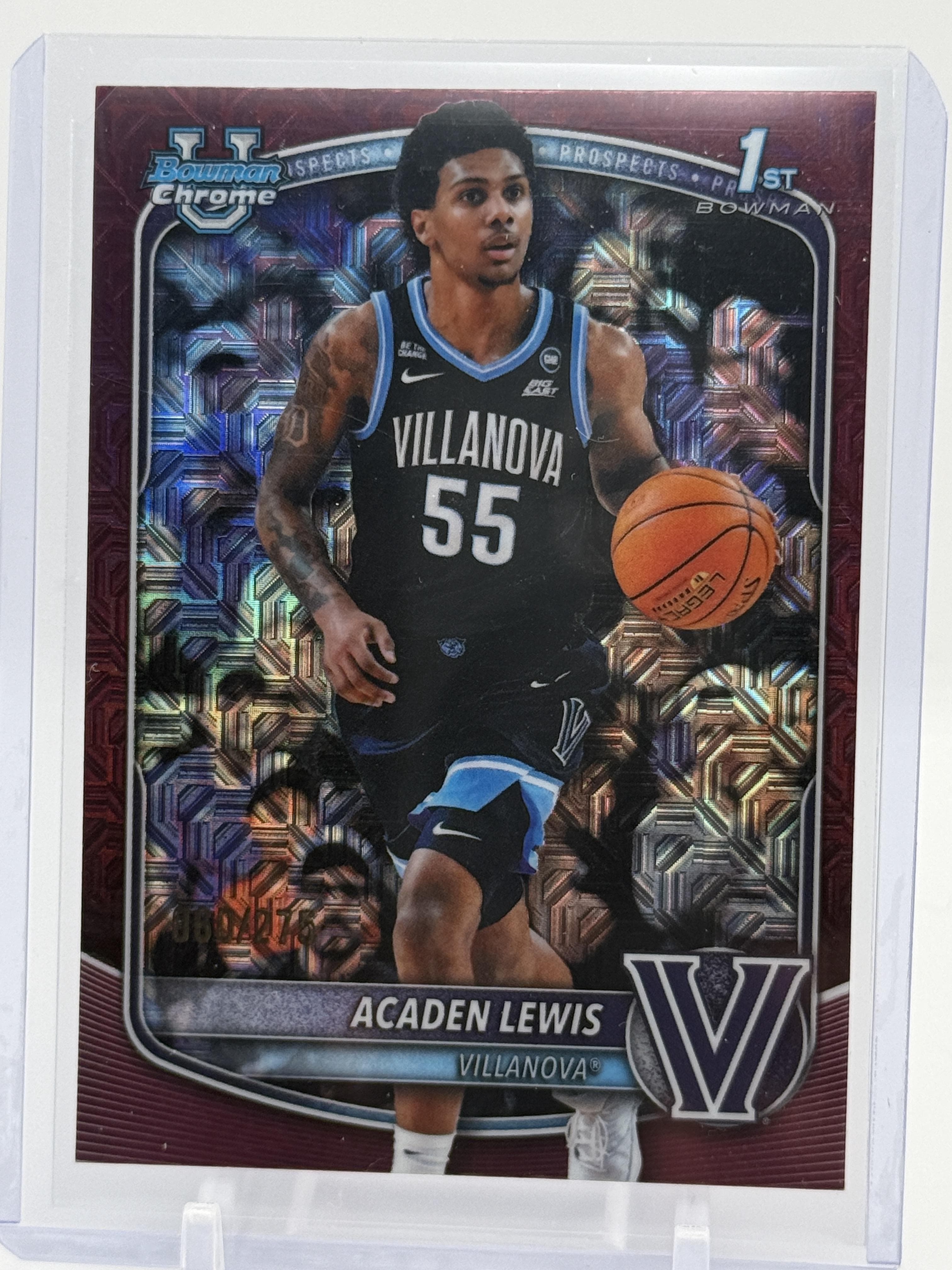 2025-26 Bowman #BCP-14 Acaden Lewis Chrome Prospects Burgundy Mojo Refractor 275