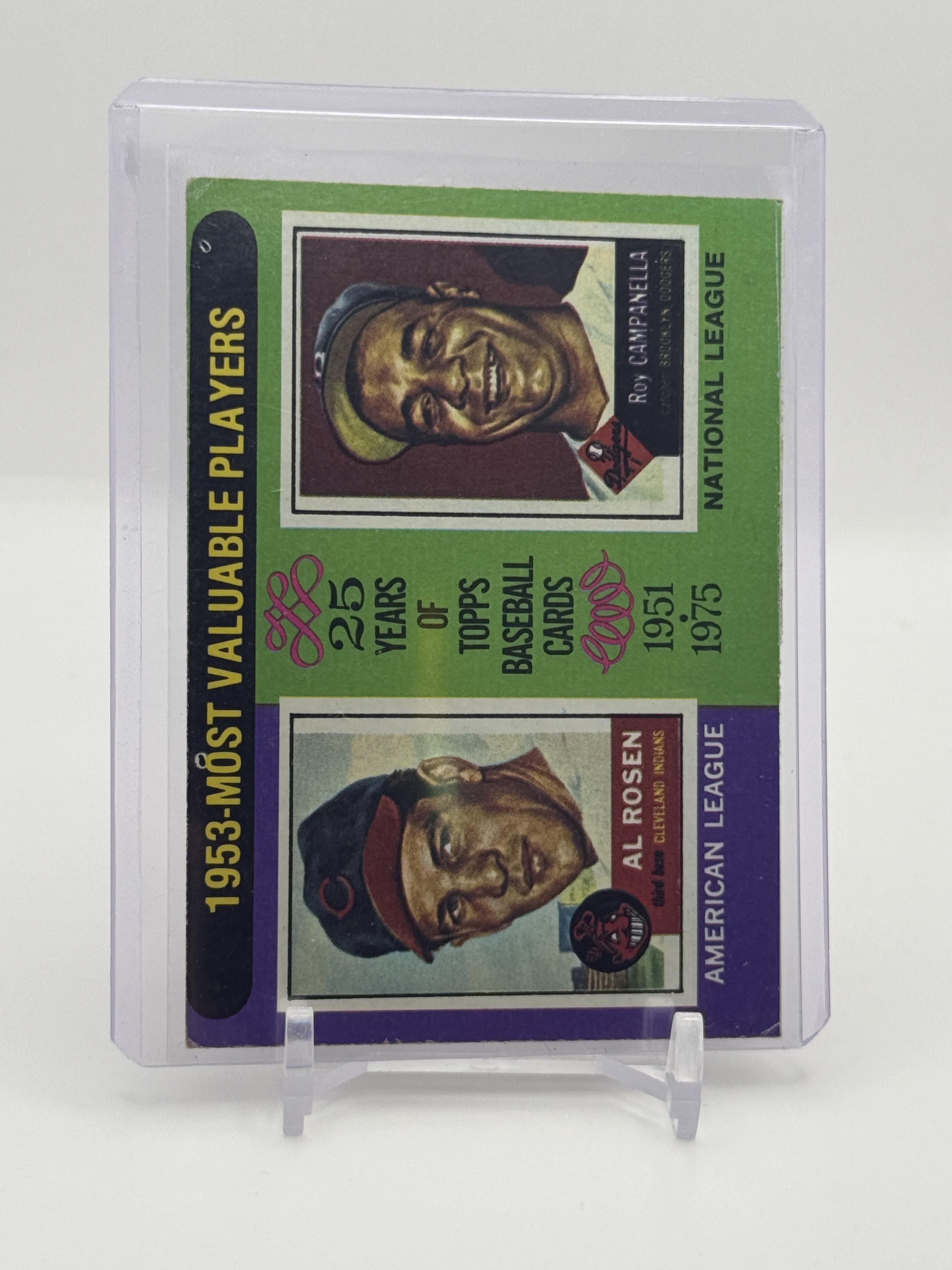 1975 Topps #196 1958 MVPs (Jackie Jensen / Ernie Banks)