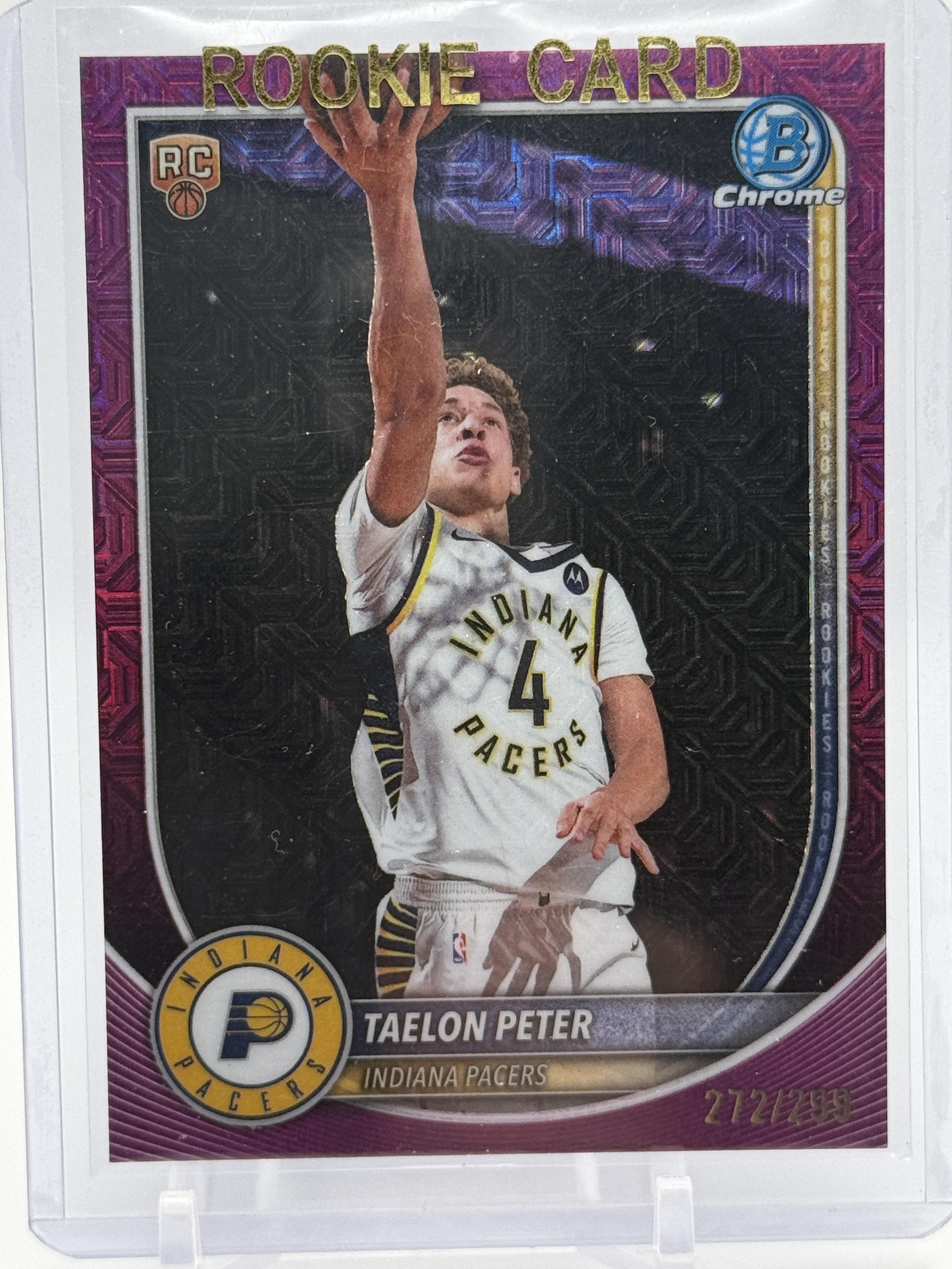 2025-26 Bowman #BCV-50 Taelon Peter Chrome Fuchsia Mojo Refractor #/299