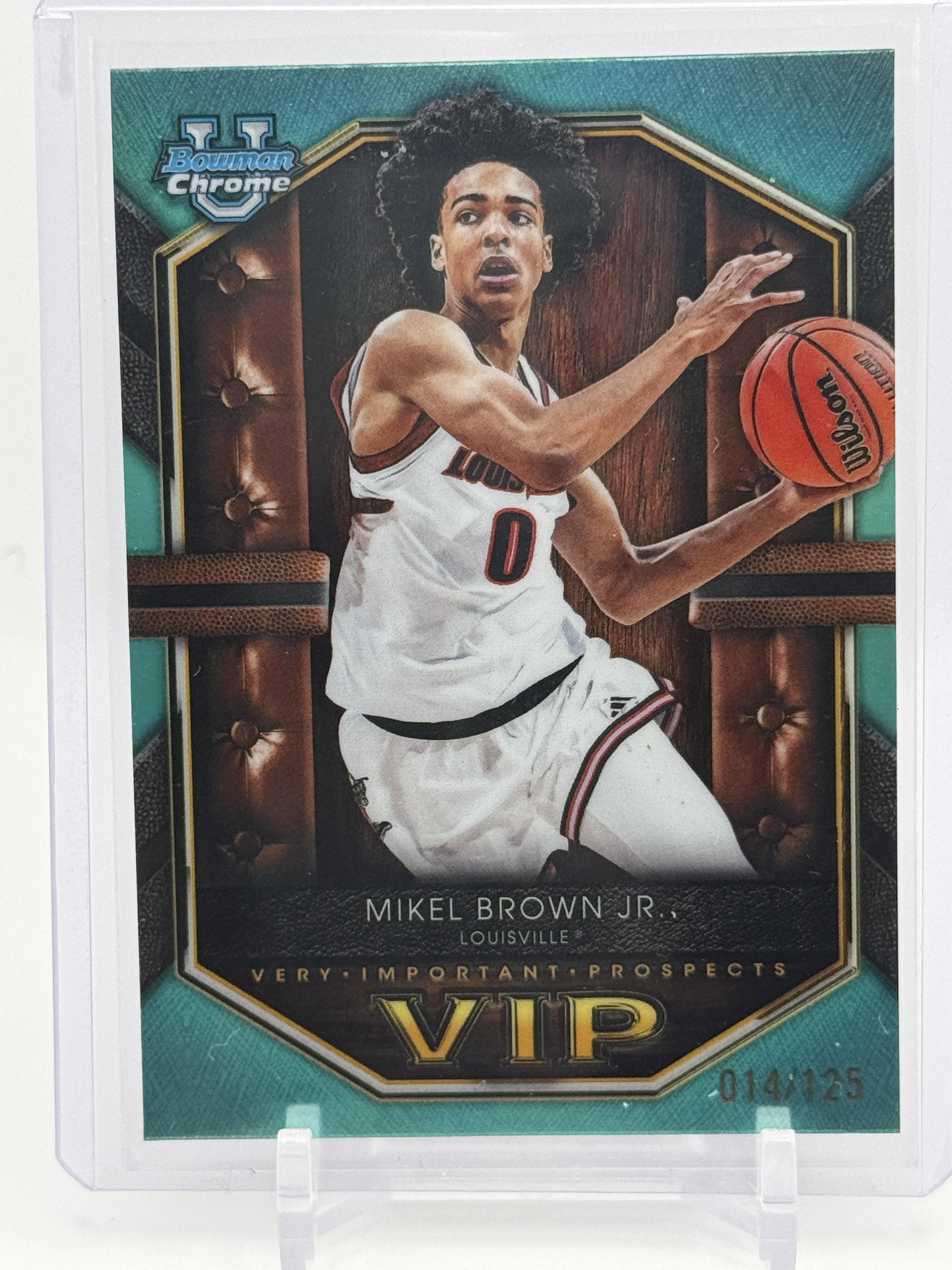 2025-26 Bowman #VIP-11 Mikel Brown Jr. Very Important Prospects Aqua Refractor