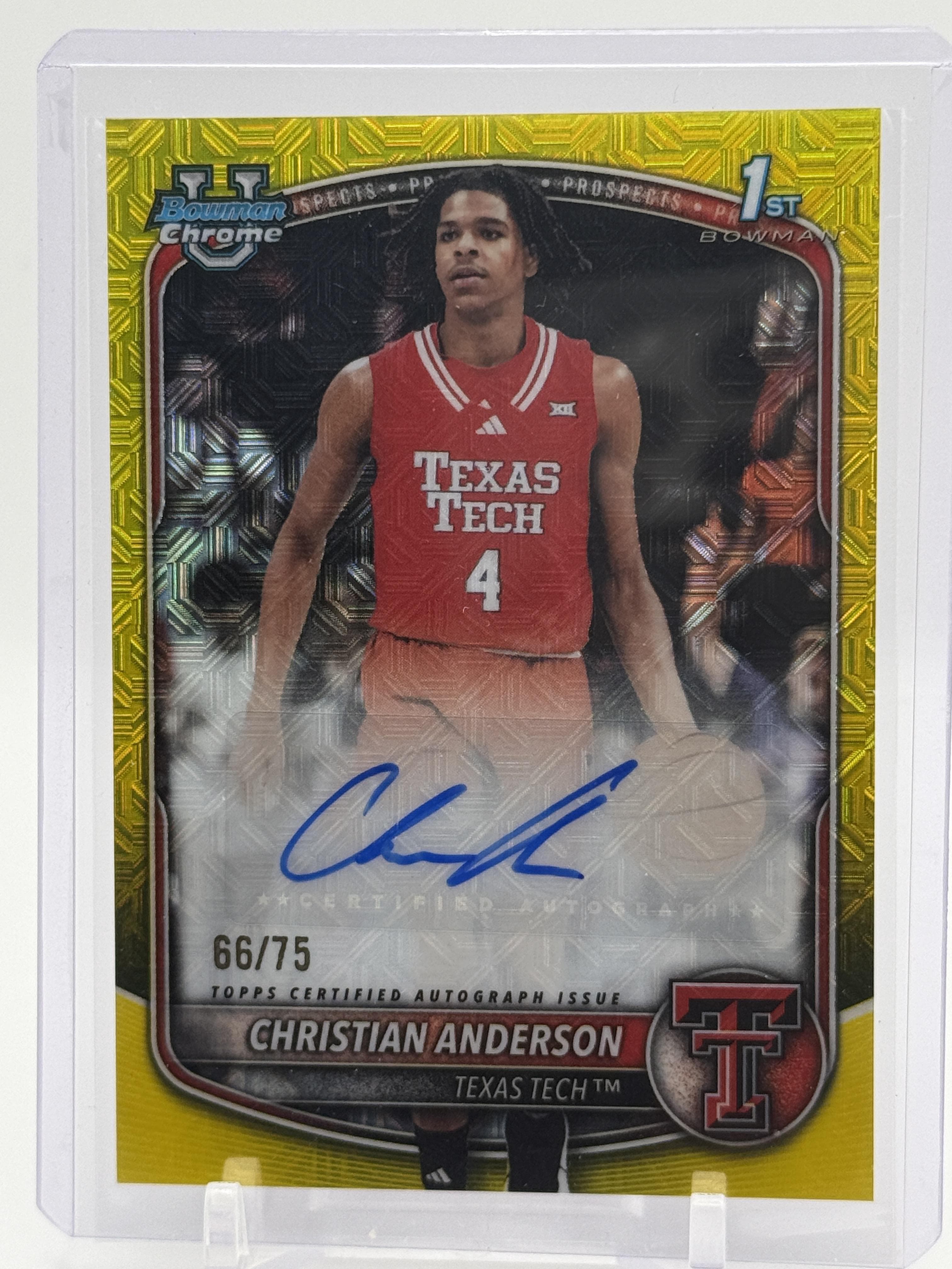 2025-26 Bowman #CPA-CA Christian Anderson Chrome Prospect Autographs #/75